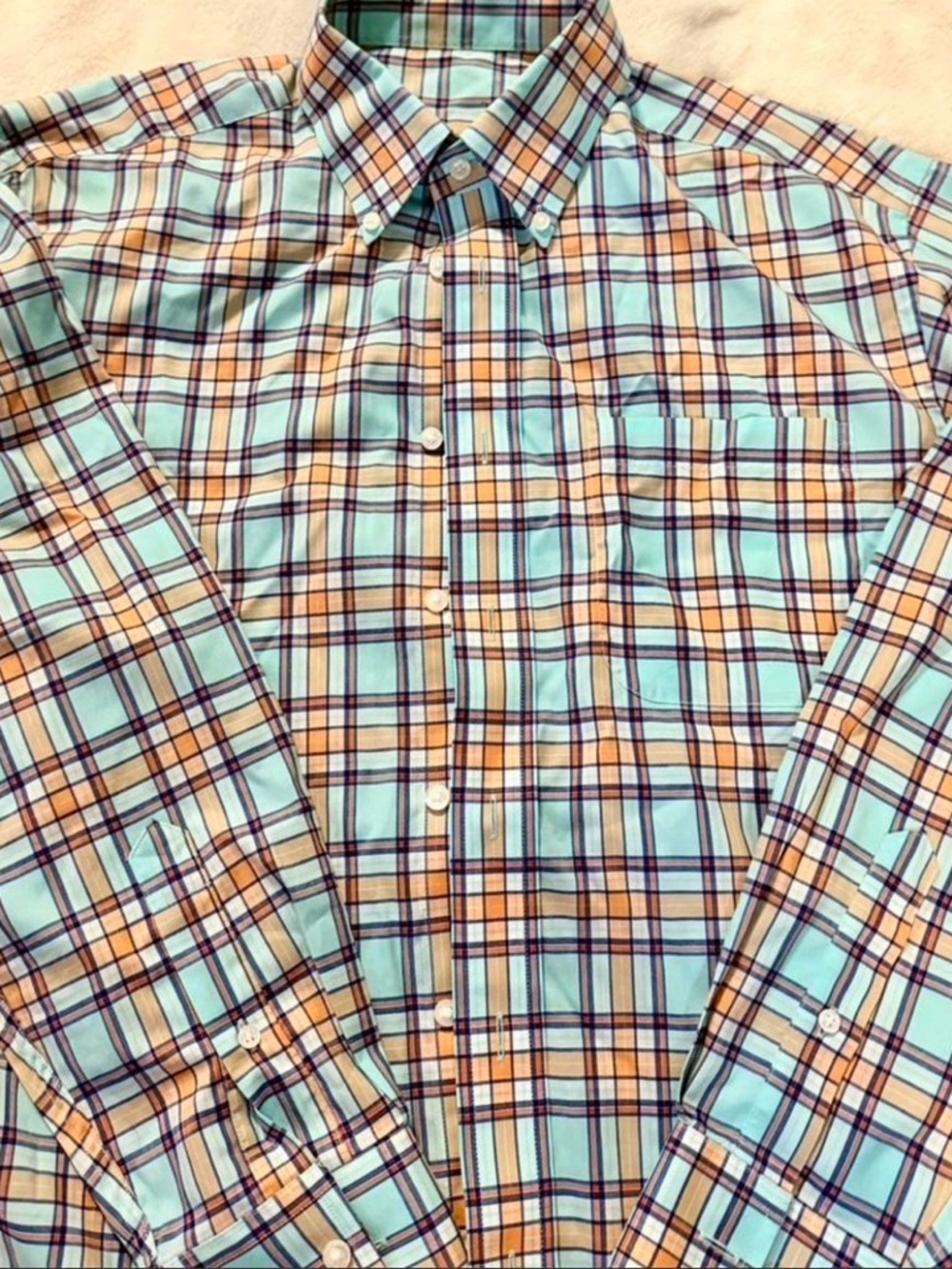 Jos A Bank Casual Button-Down Plaid Shirt - Multi-Colored